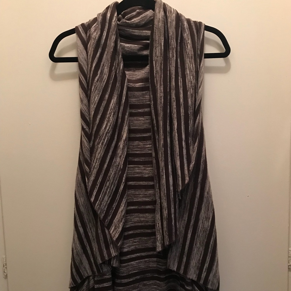 Brown and tan vest/scarf